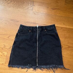 Abercrombie & Fitch Black Mini Skirt with Frayed Hem